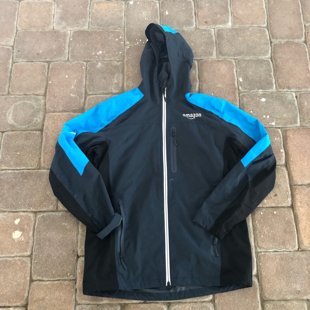 Amazon Prime Men's Parka Coat Hooded Winter Reflective LINED WARM Size Large